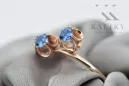 Originál Vintage 14K Produkt s Pink Gold Aquamarine Ring Vintage šperky VRC266